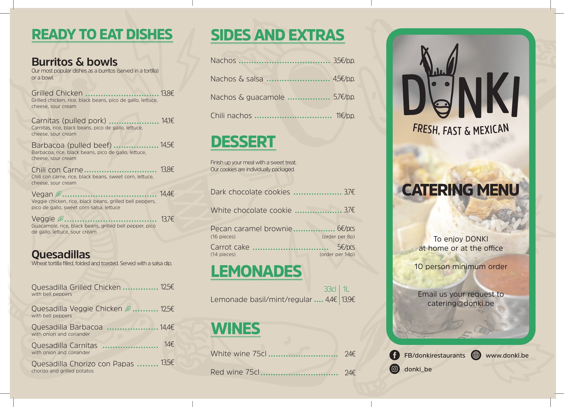 Menu Donki — recto, ready to eat dishes